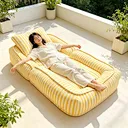 Nordic Folding Bean Bag Sofa – Shredded Foam Filled Single Reclining Lounger – Tatami Floor Couch for Living Room & Hotel